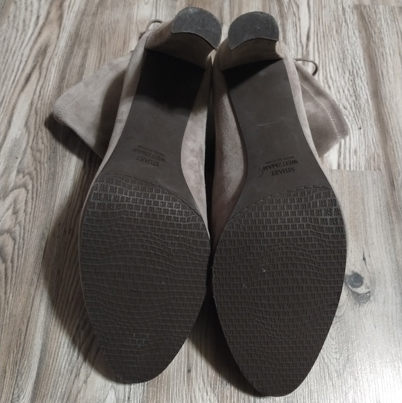 Stuart Weitzman Perfection Topo Taupe Suede Bootie Size 12 - Picture 5 of 6
